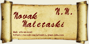 Novak Maletaški vizit kartica